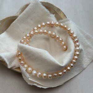 Pinkish Champagne Freshwater Pearl Choker or Bracelet